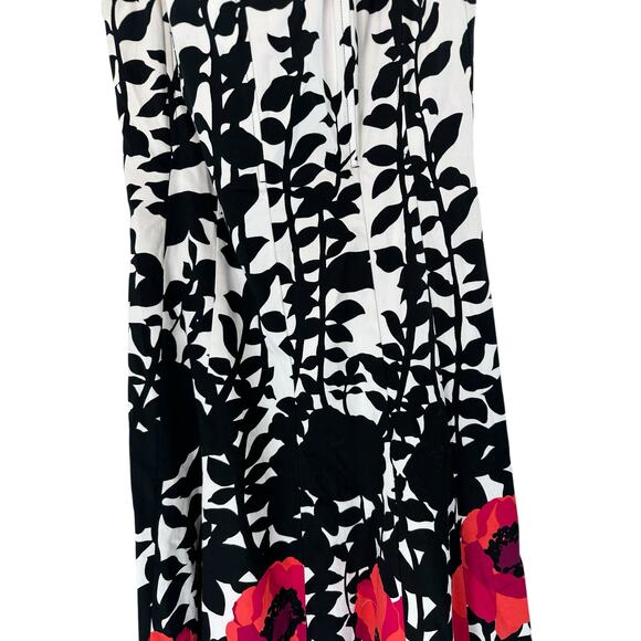Nine West Black White Sleeveless Floral‎ Print Fit & Flare Sun Dress Size 6 - Picture 5 of 9